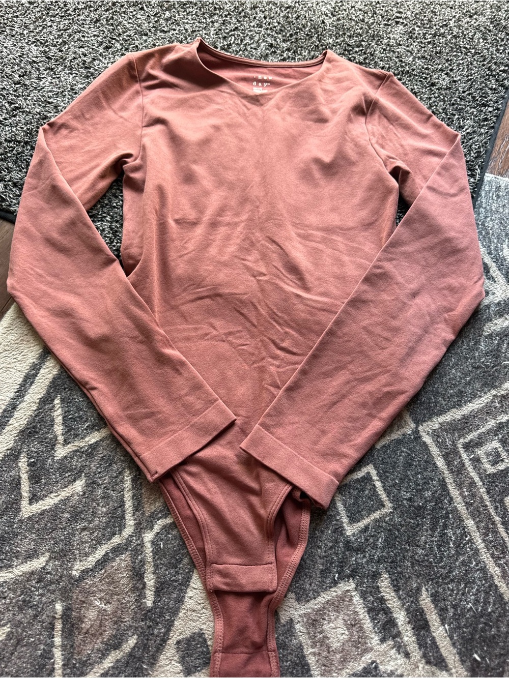 Target New Day Dusty Mauve Long Sleeve Bodysuit